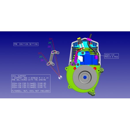 Mecatech Top Gun Zündungshalter 65mm